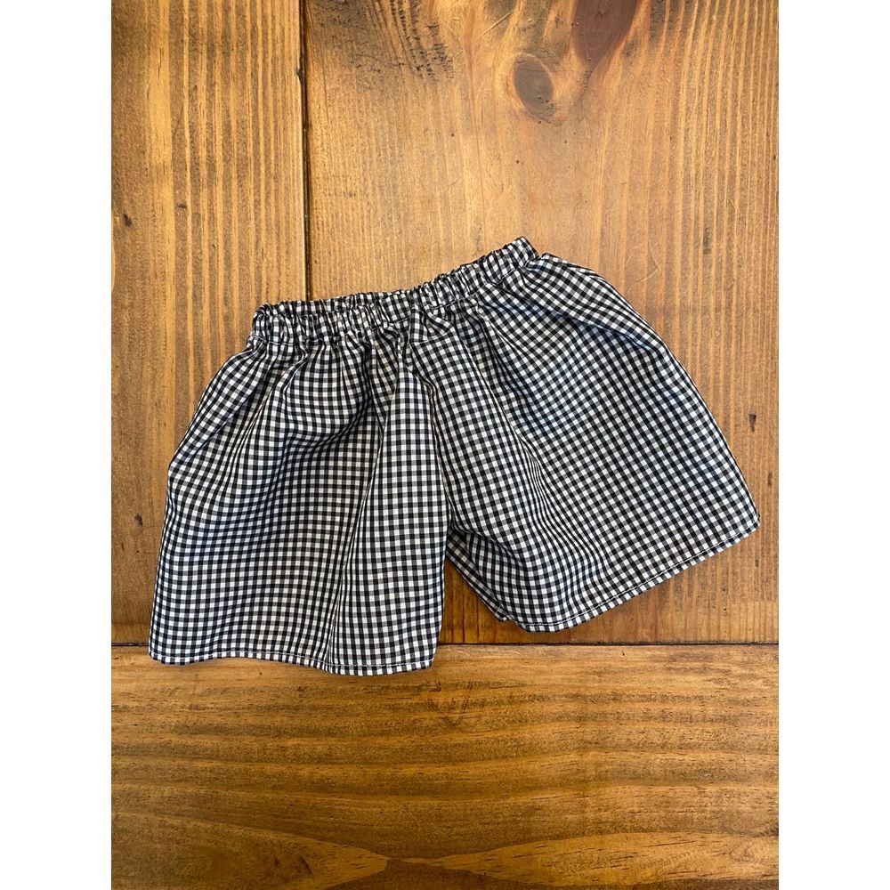 3/6m black white‎ gingham shorts